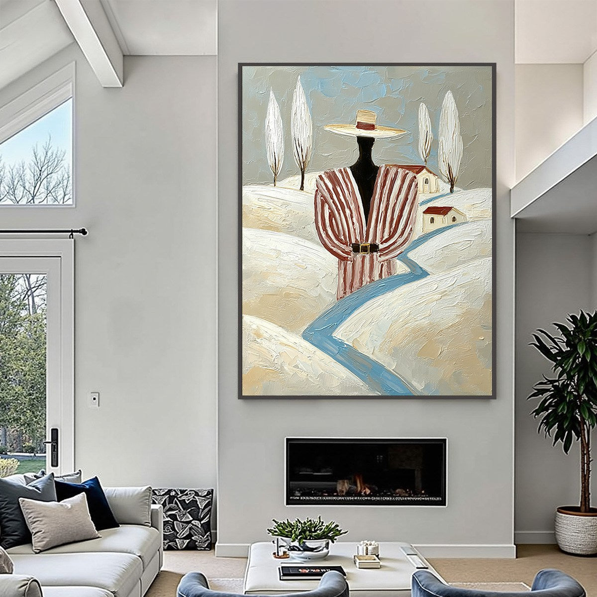 The Wanderer'S Path – Minimalist Figurative Impasto Oil Painting, view 2