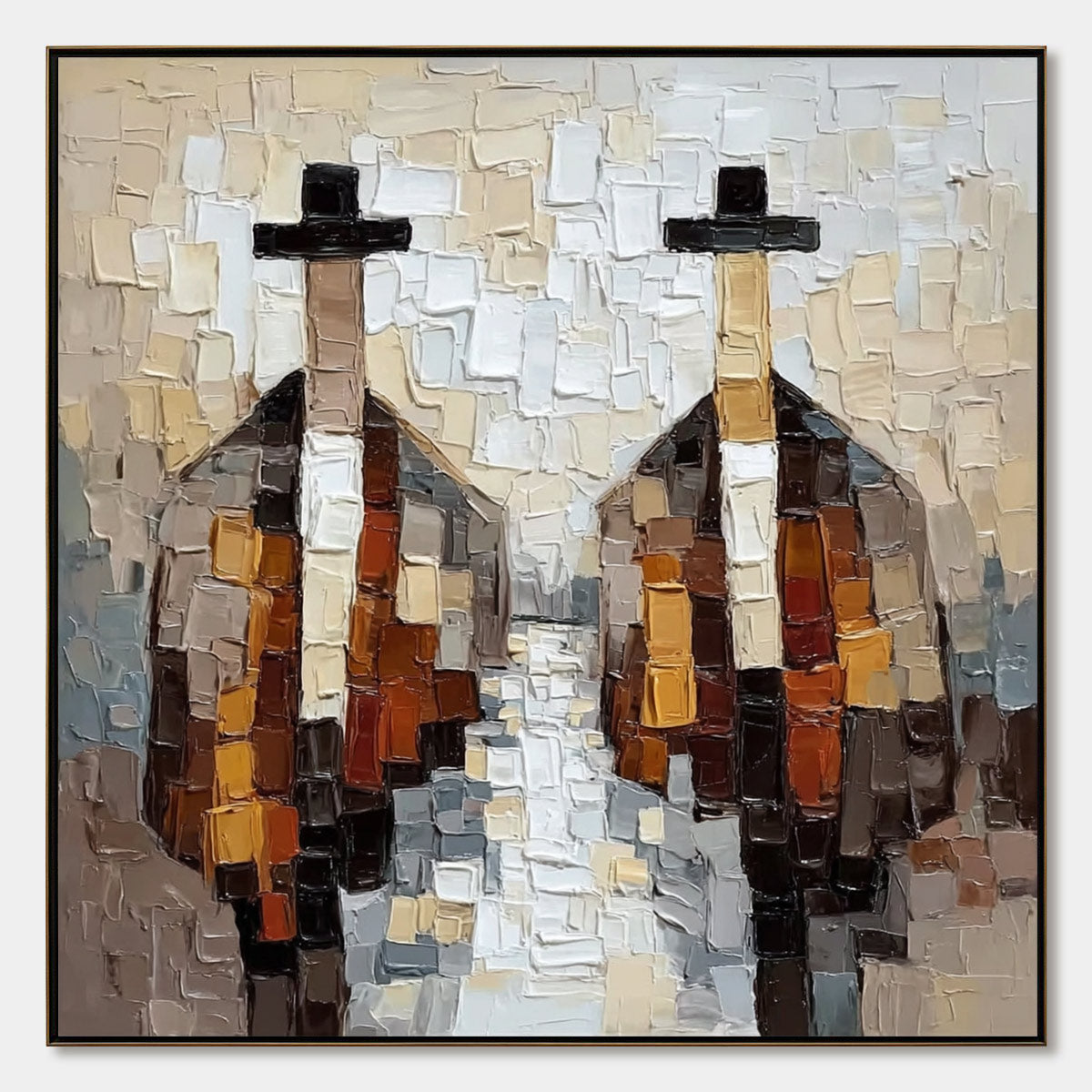 The Gentlemen'S Accord – Figurative Impasto Oil Painting, view 1