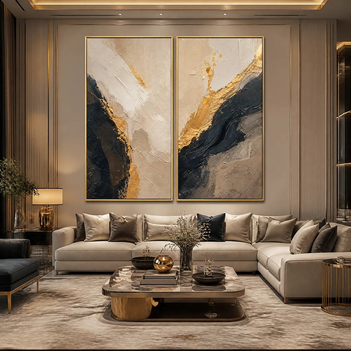 Twin Ember – Wabi-Sabi Abstract Oil Painting, view 2