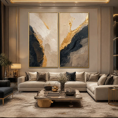 Twin Ember – Wabi-Sabi Abstract Oil Painting, view 2