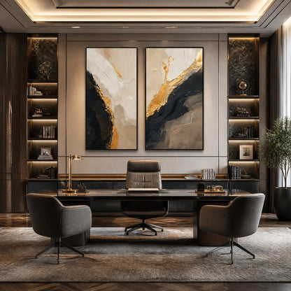 Twin Ember – Wabi-Sabi Abstract Oil Painting, view 4