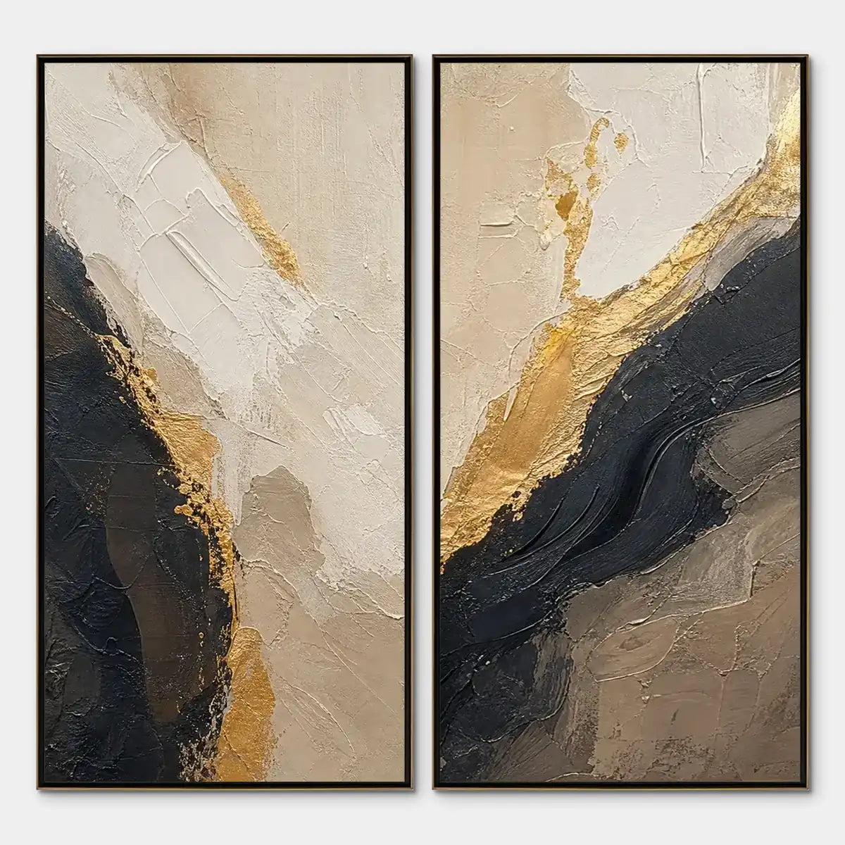 Twin Ember – Wabi-Sabi Abstract Oil Painting, view 1