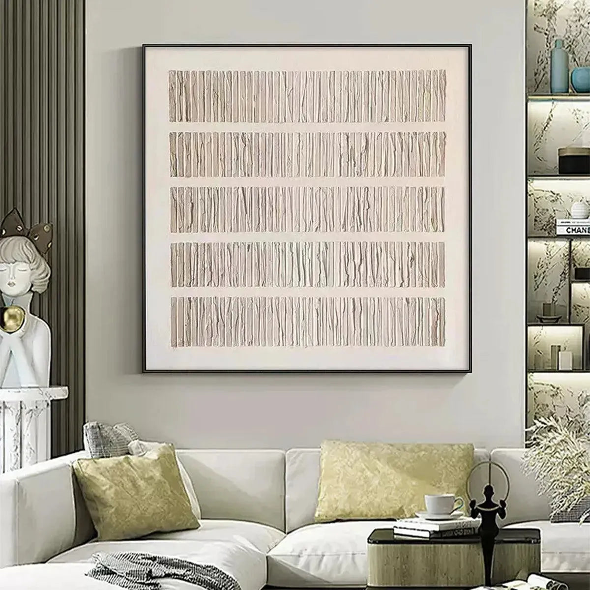 Textured Beige – Wabi-Sabi Abstract Oil Painting, view 3