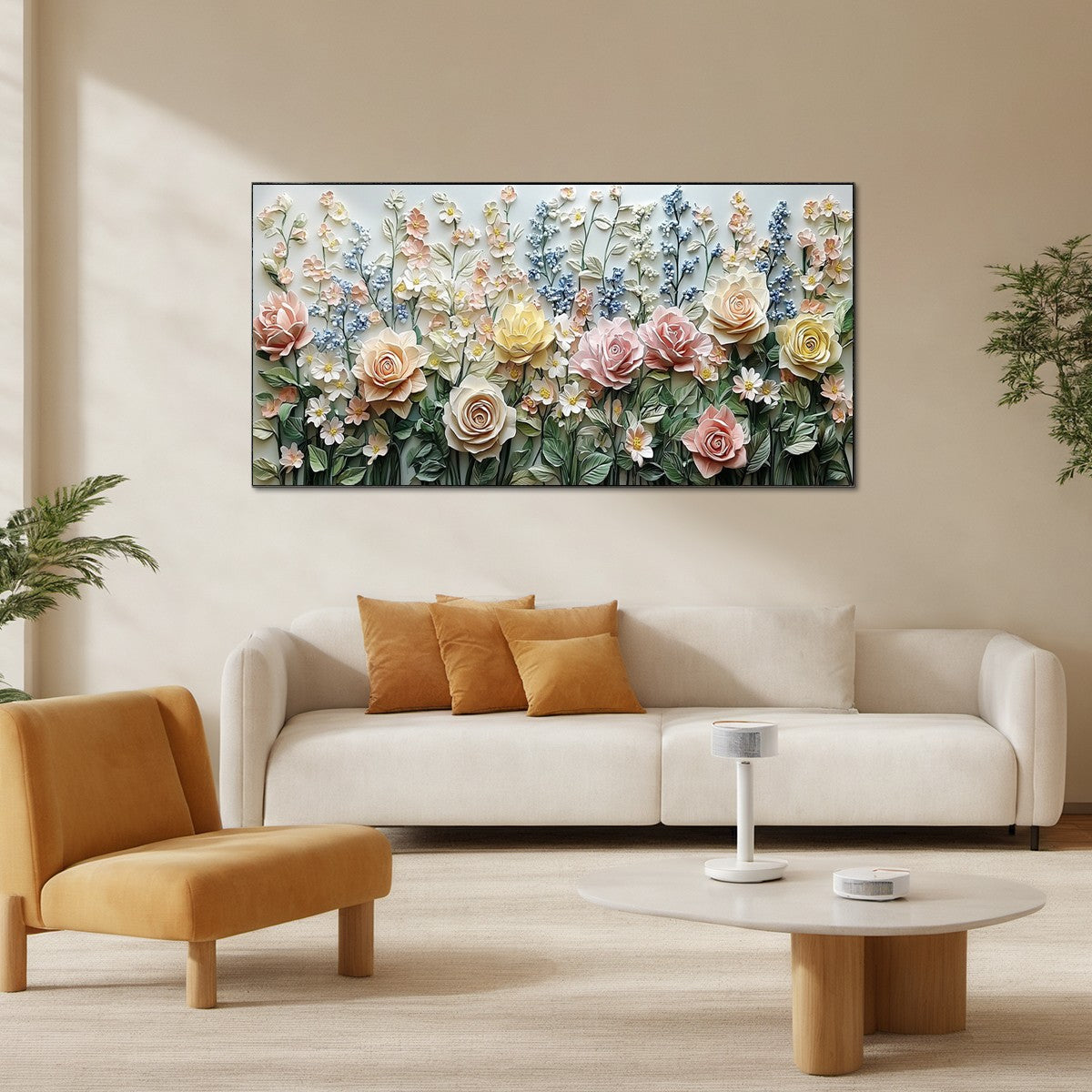 Floral Impasto Oil Painting – Garden Rhapsody