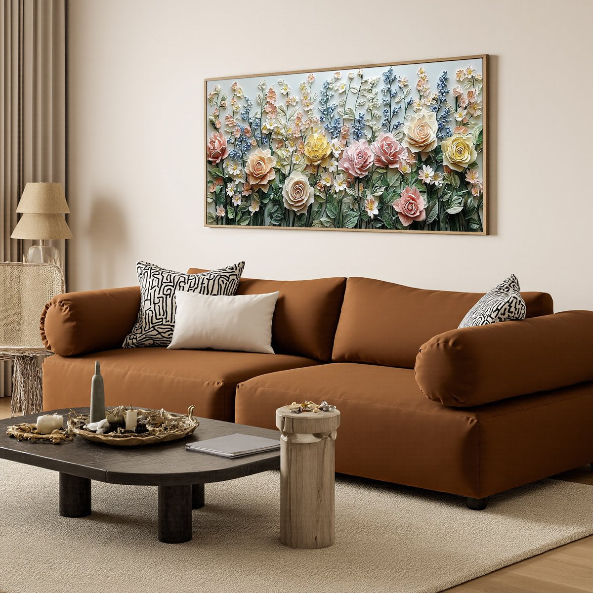 Floral Impasto Oil Painting – Garden Rhapsody