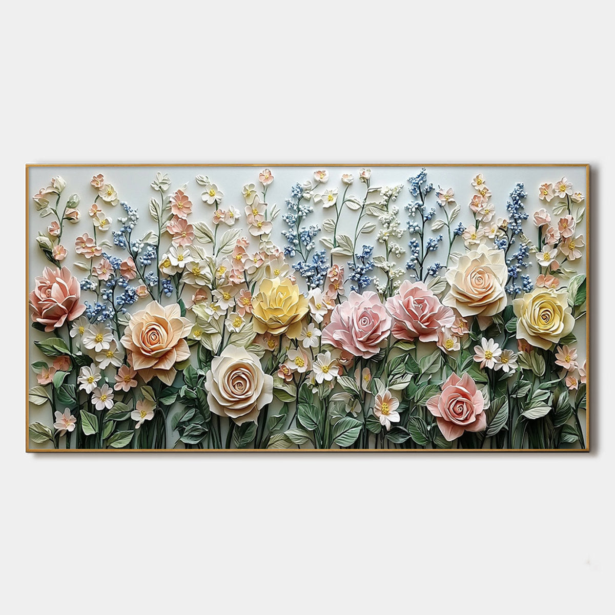 Garden Rhapsody – Flower Garden Impasto Oil Painting, view 1