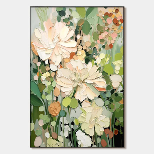 Blushing Blooms – Floral Impasto Painting, view 1