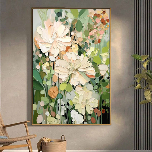 Blushing Blooms – Floral Impasto Painting, view 2