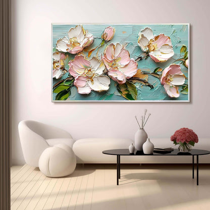 Floral Impasto Oil Painting – Blossom Serenade