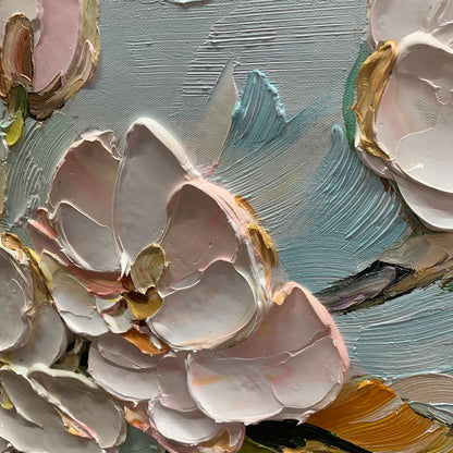 Floral Impasto Oil Painting – Blossom Serenade