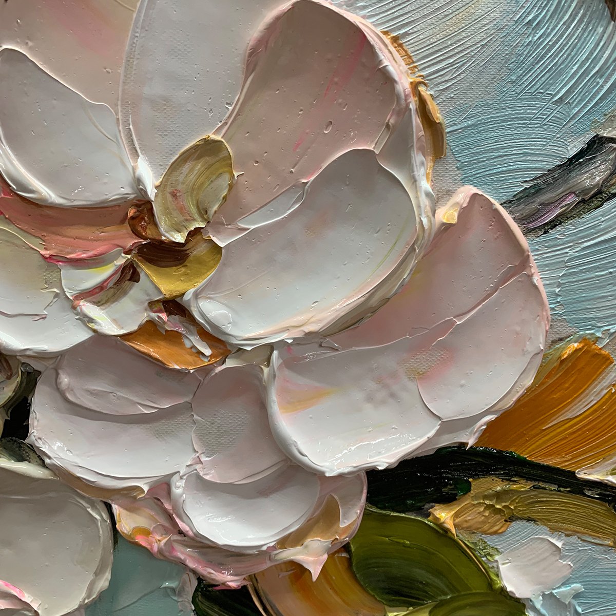 Blossom Serenade – Floral Impasto Oil Painting, view 4