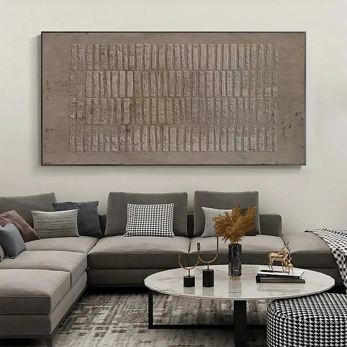 Textured Rectangle Array – Wabi-Sabi Abstract Oil Painting, view 2