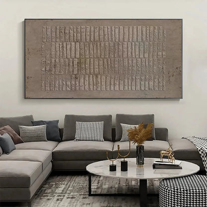 Textured Rectangle Array – Wabi-Sabi Abstract Oil Painting, view 2