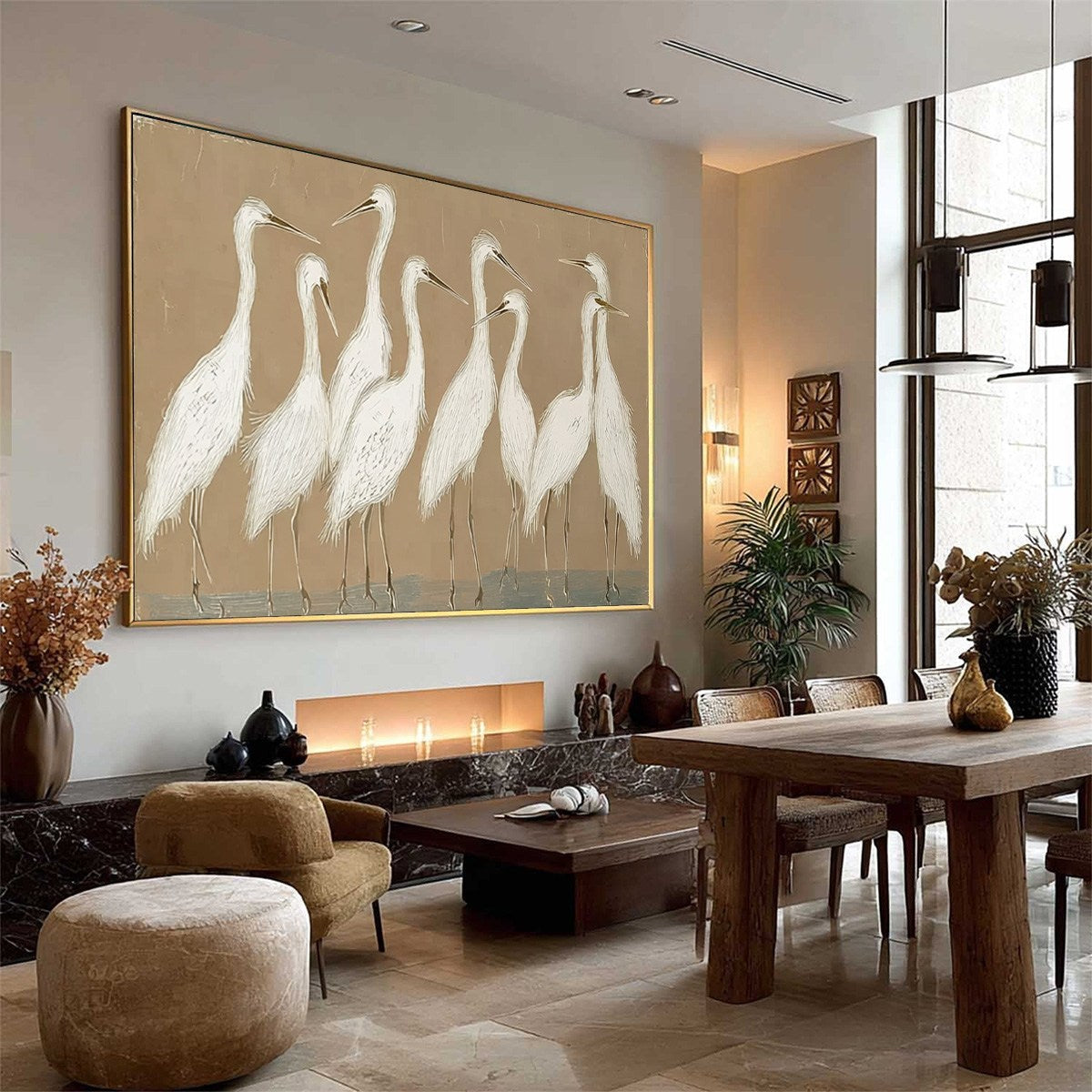 Beige Wabi-Sabi Abstract Textured Oil Painting – The Gathering