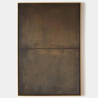 Umber Abstract Landscape – Wabi-Sabi Landscape Oil Painting, view 1