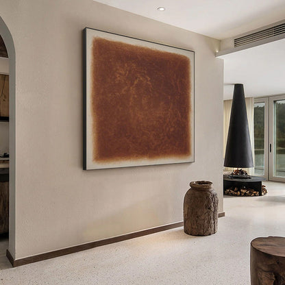 Brown Wabi-Sabi Abstract Textured Oil Painting – Umbra