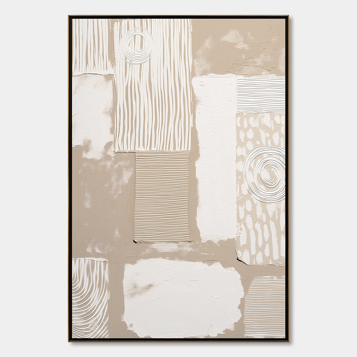 Urban Artifacts – Wabi-Sabi Cityscape Acrylic Painting, view 1