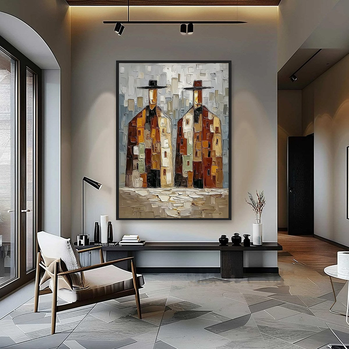 Urban Companions – Figurative Impasto Oil Painting, view 4