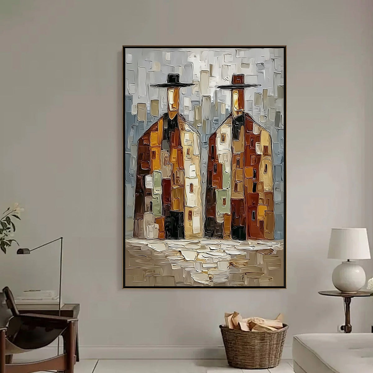 Urban Companions – Figurative Impasto Oil Painting, view 2