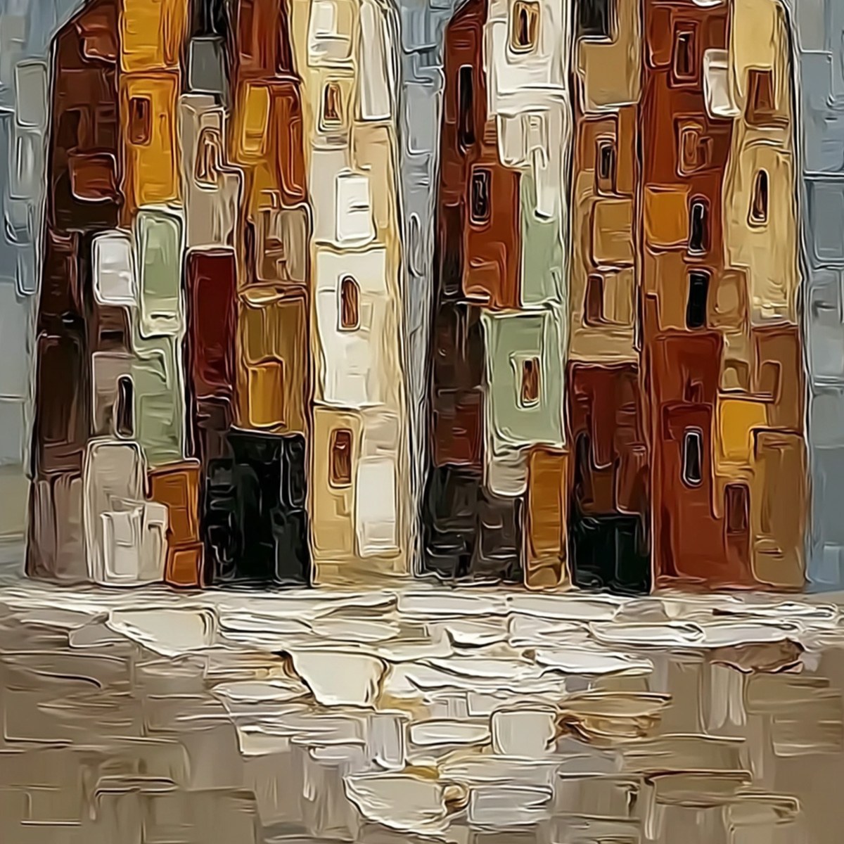 Urban Companions – Figurative Impasto Oil Painting, view 5