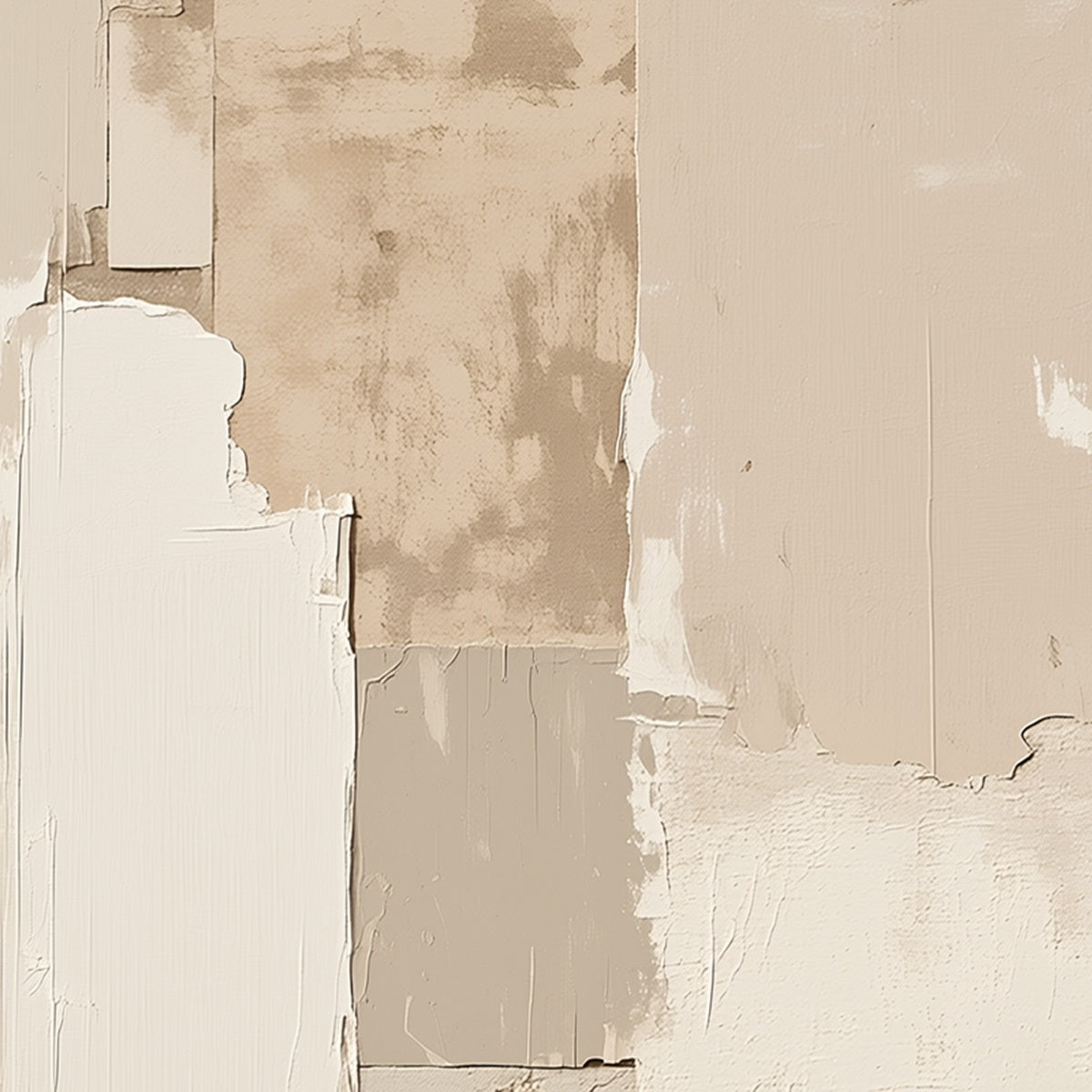 Urban Fossil – Wabi-Sabi Cityscape Acrylic Painting, view 3