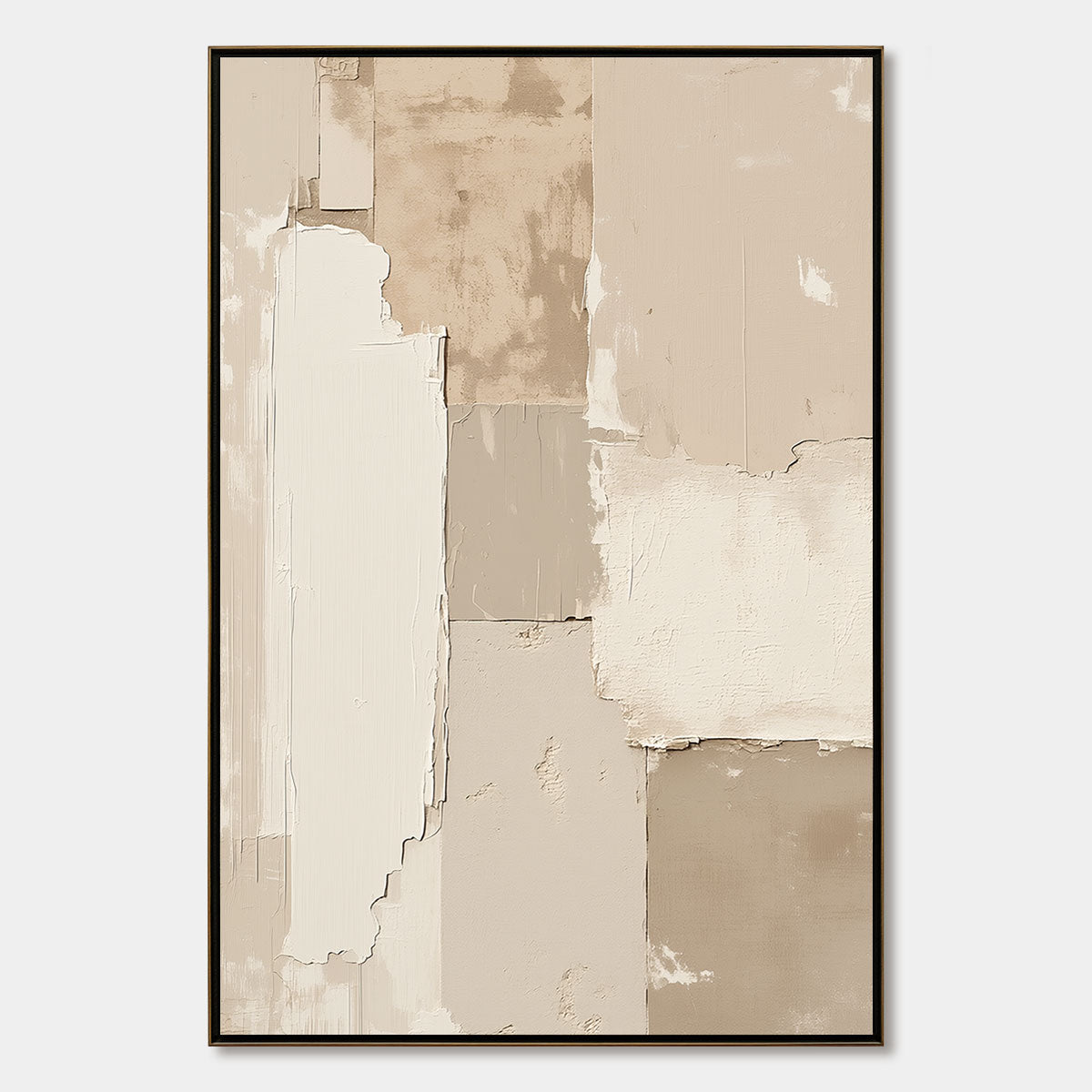 Urban Fossil – Wabi-Sabi Cityscape Acrylic Painting, view 1