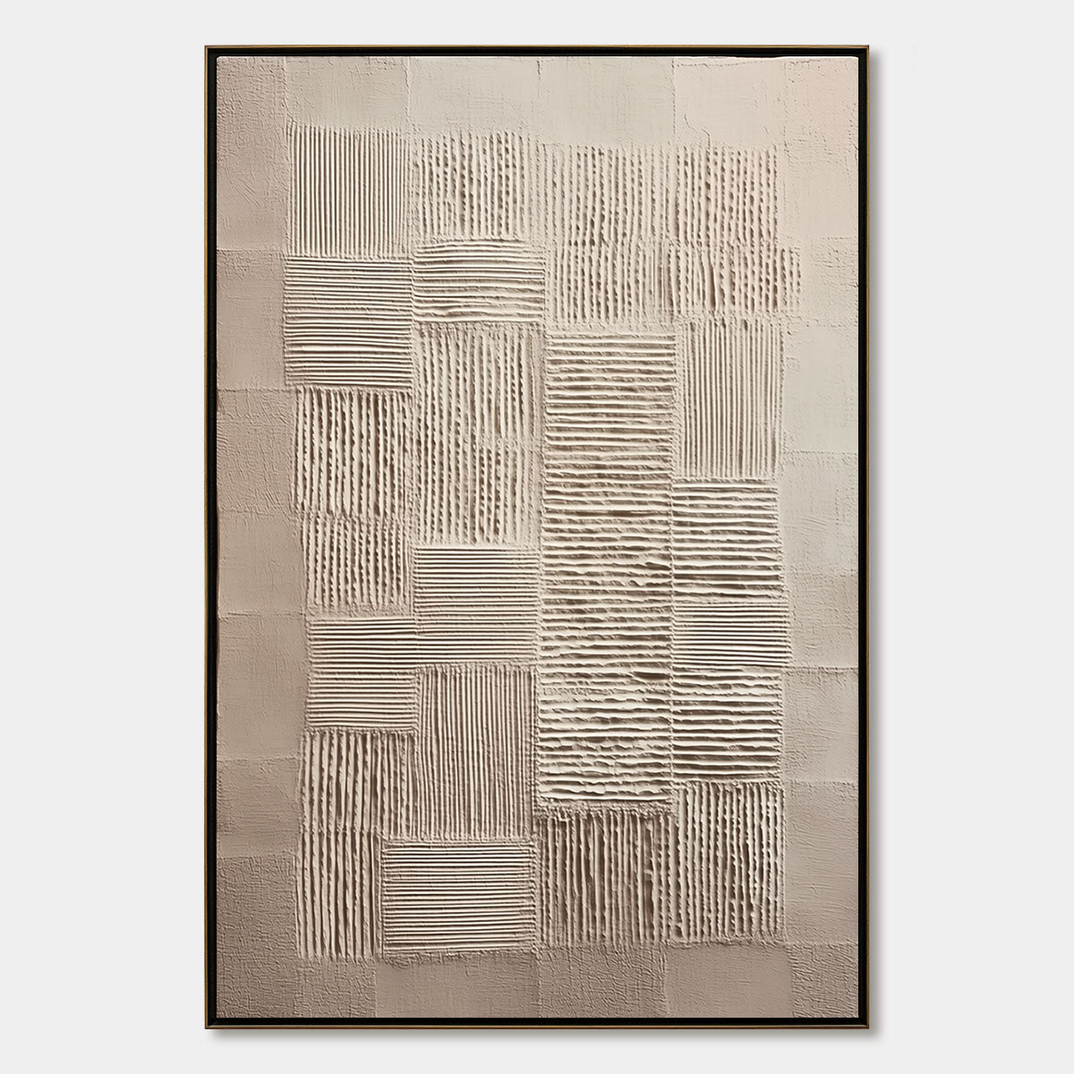 Urban Grid – Wabi-Sabi Cityscape Acrylic Painting, view 1