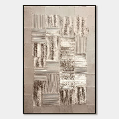 Urban Grid – Wabi-Sabi Cityscape Acrylic Painting, view 1