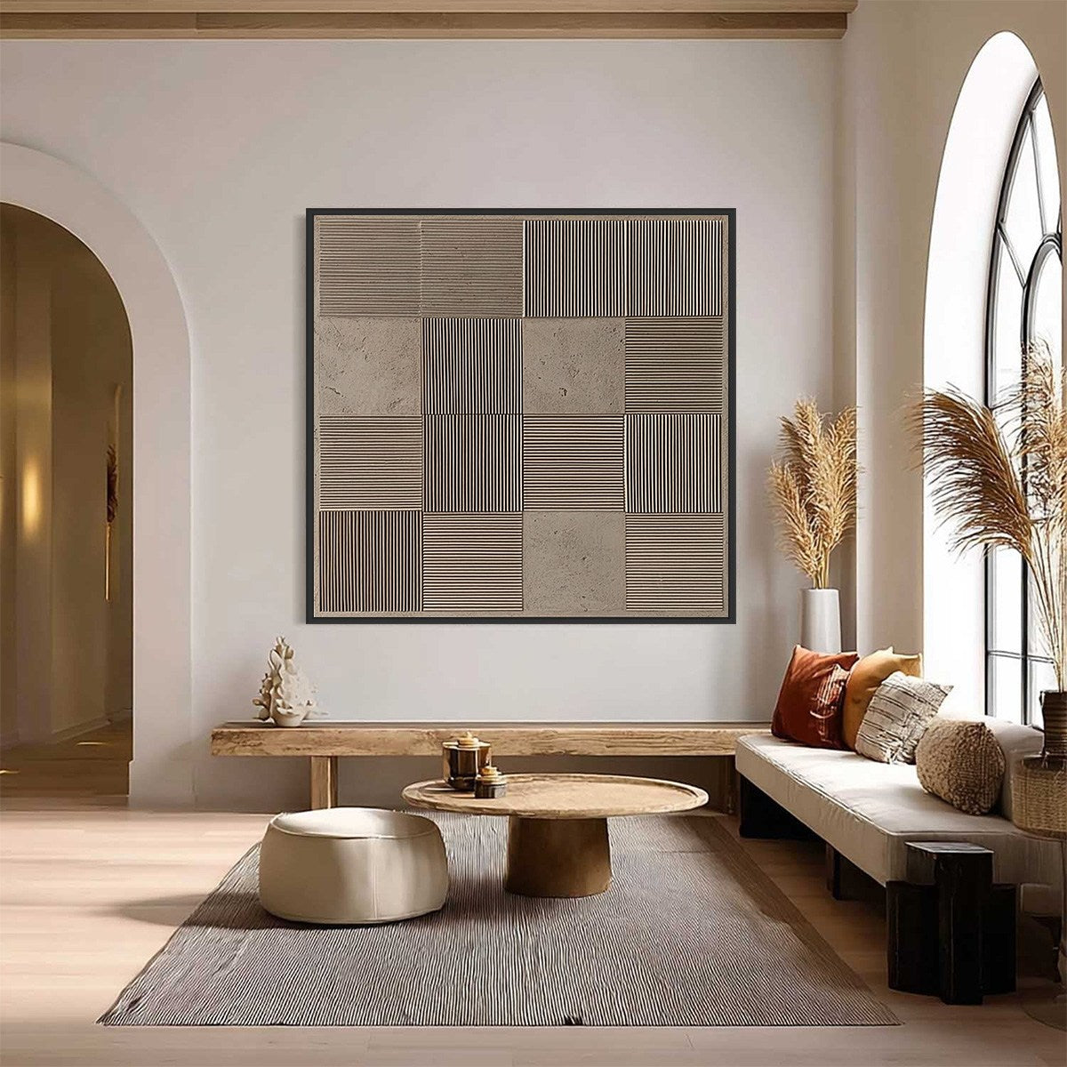 Urban Grid – Wabi-Sabi Architecture Oil Painting, view 2