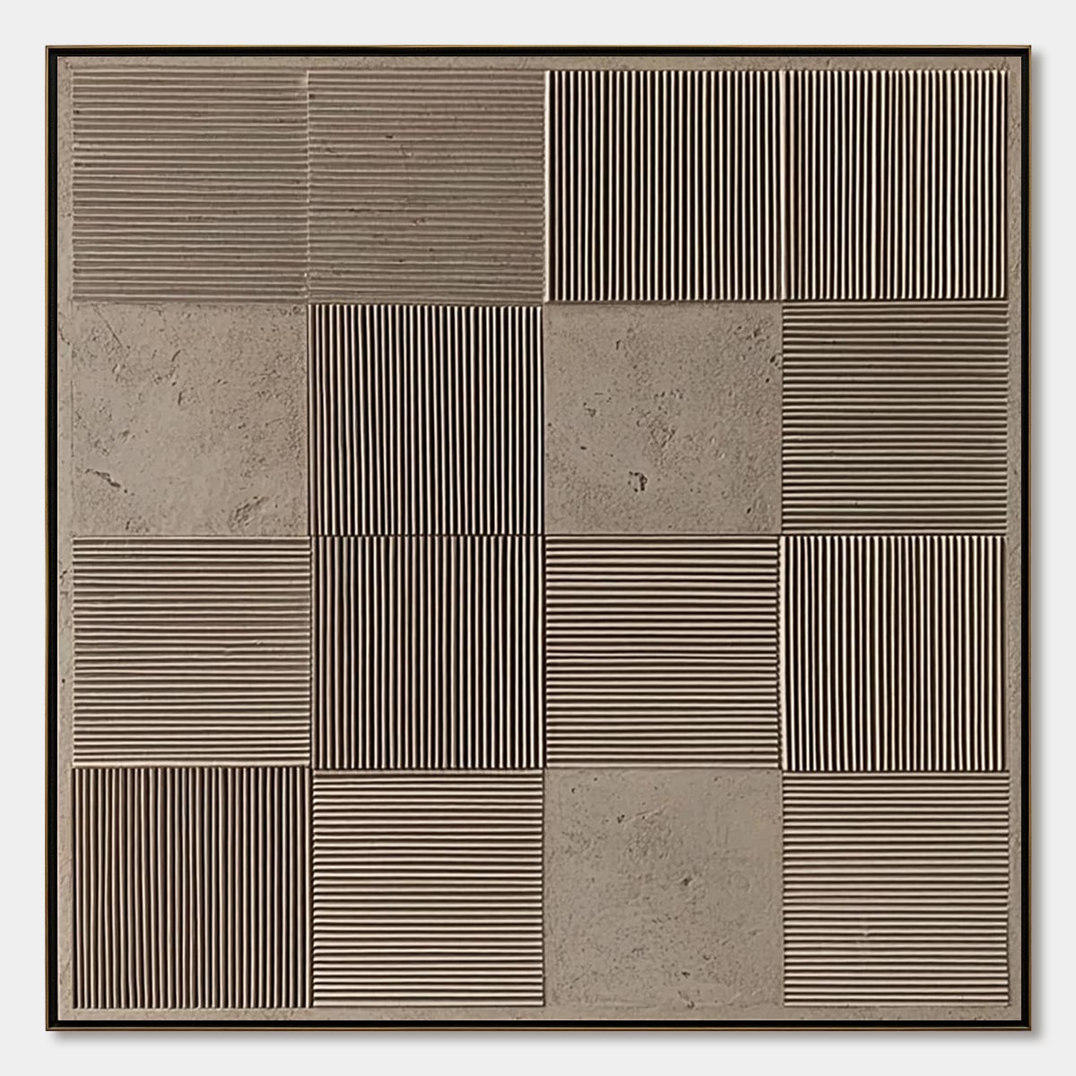 Urban Grid – Wabi-Sabi Architecture Oil Painting, view 1