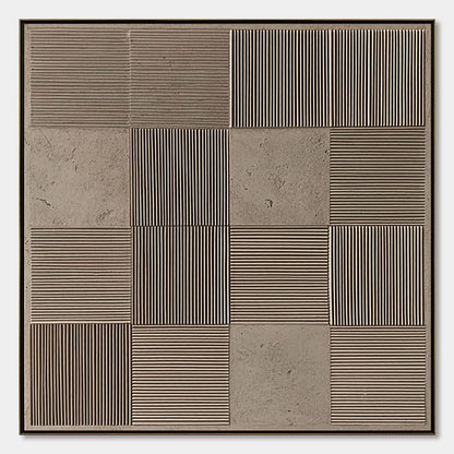 Urban Grid – Wabi-Sabi Architecture Oil Painting, view 1