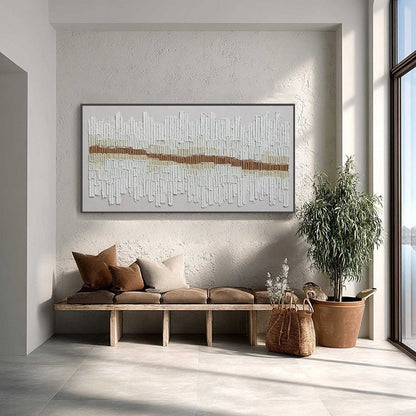 Urban Rhythm – Wabi-Sabi Cityscape Impasto Oil Painting, view 4