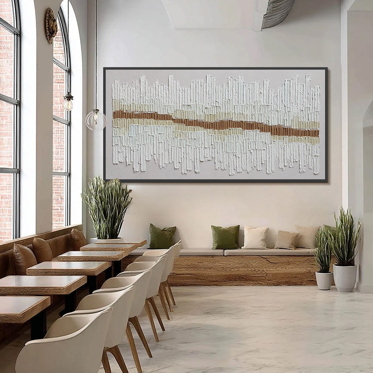 Urban Rhythm – Wabi-Sabi Cityscape Impasto Oil Painting, view 2