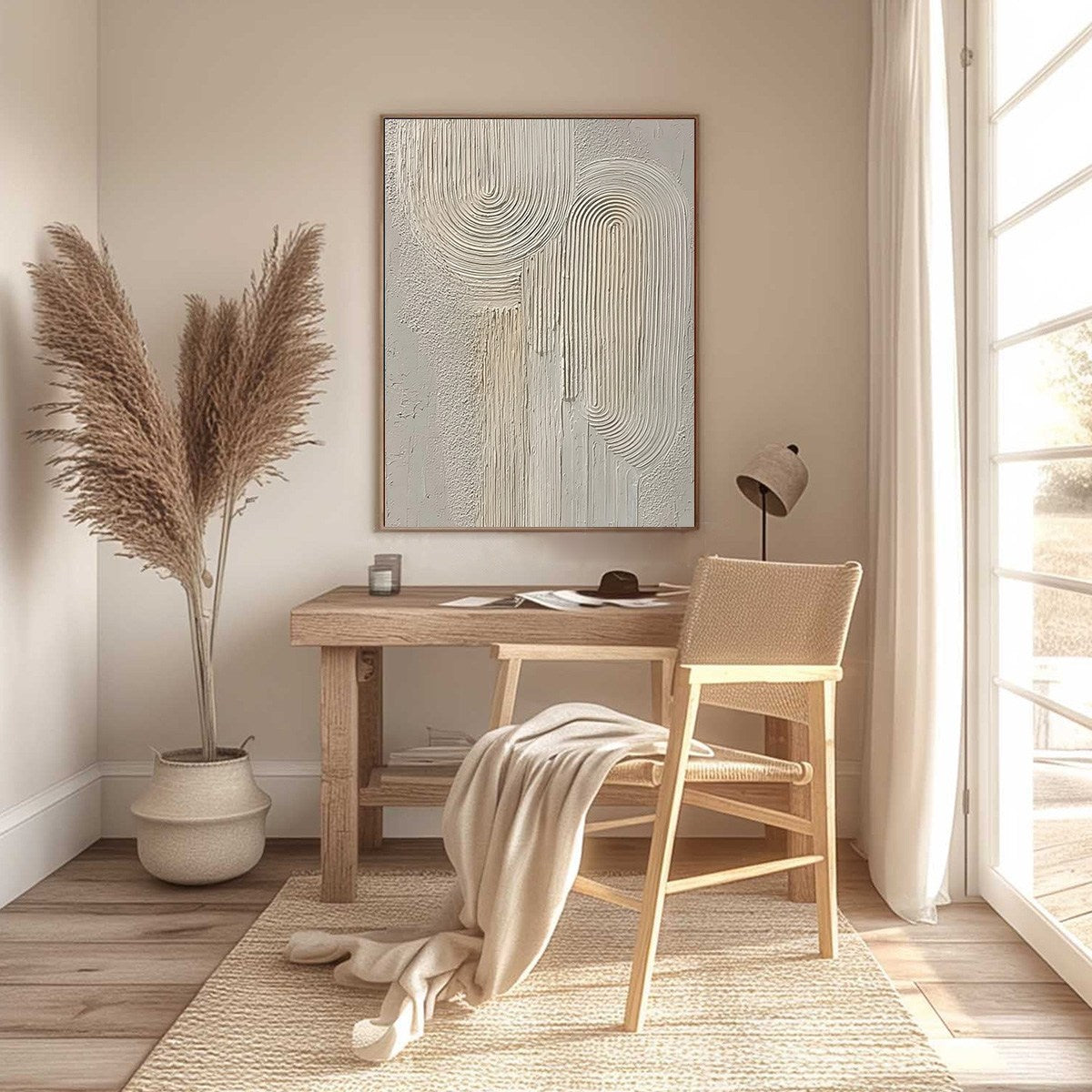 Urban Sanctuary – Wabi-Sabi Cityscape Oil Painting, view 4