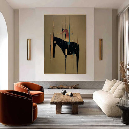 Urban Sentinel – Minimalist Cityscape Oil Painting, view 4