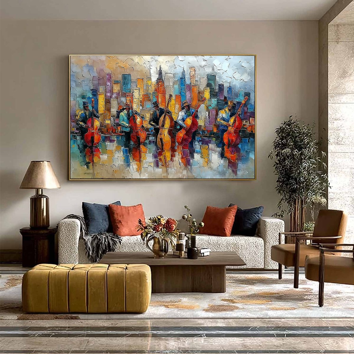Figurative Impasto Oil Painting – Urban Serenade