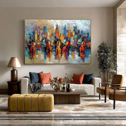 Figurative Impasto Oil Painting – Urban Serenade