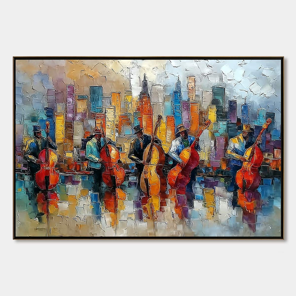Urban Serenade – Figurative Impasto Oil Painting, view 1