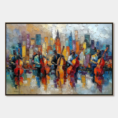 Urban Serenade – Figurative Impasto Oil Painting, view 1