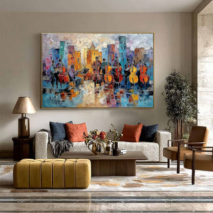 Figurative Palette Knife Oil Painting – Urban Serenade