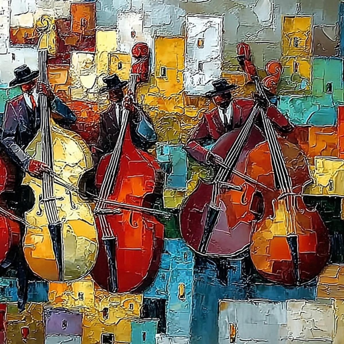 Urban Serenade – Figurative Palette Knife Oil Painting, view 5
