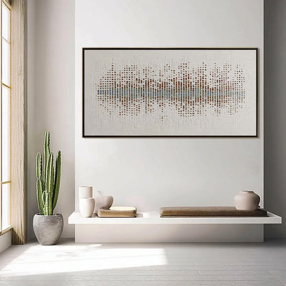 White Wabi-Sabi Architecture Textured Oil Painting – Urban Sonata