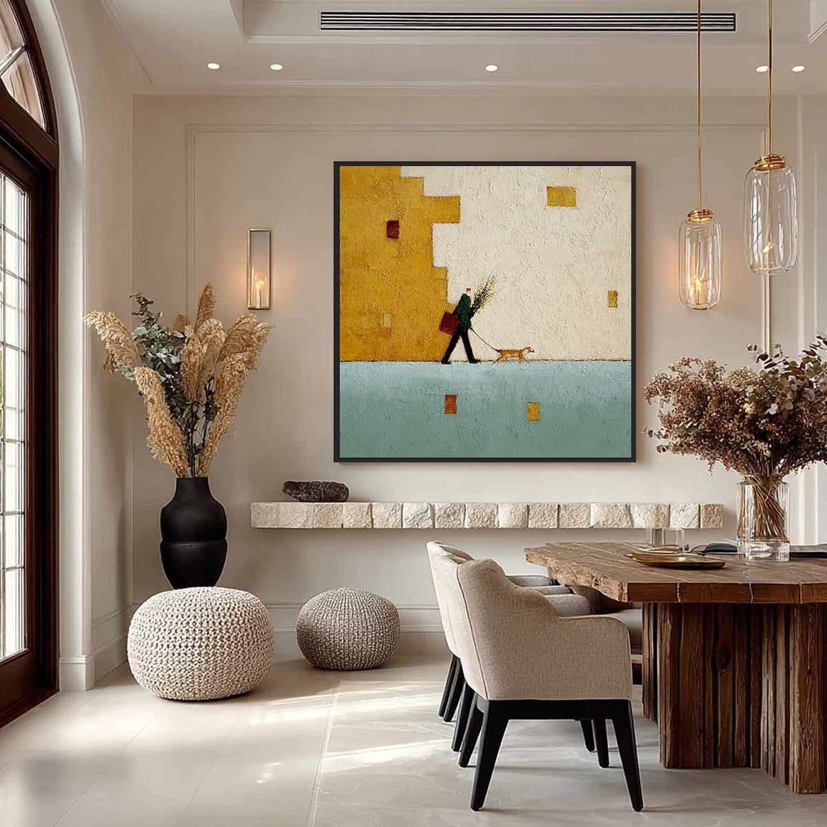 Urban Stroll – Minimalist Figurative Impasto Oil Painting, view 4