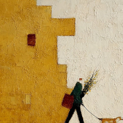 Urban Stroll – Minimalist Figurative Impasto Oil Painting, view 5