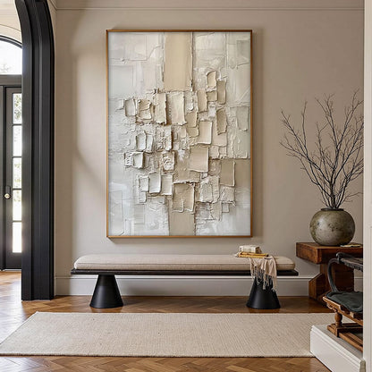 Urban Mosaic – Wabi-Sabi Architecture Impasto Oil Painting, view 3