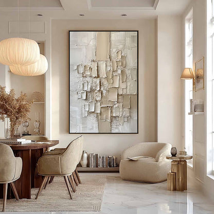 Urban Mosaic – Wabi-Sabi Architecture Impasto Oil Painting, view 4