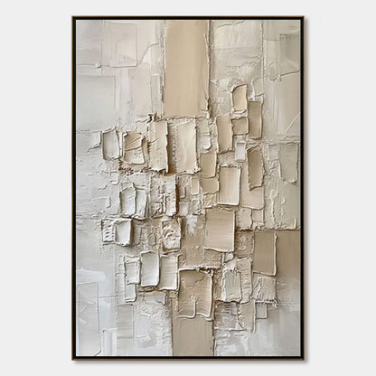 Urban Mosaic – Wabi-Sabi Architecture Impasto Oil Painting, view 1