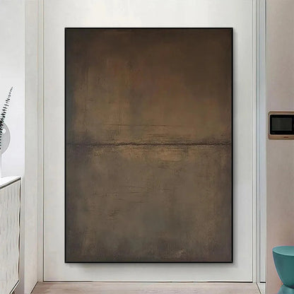 Umber Abstract Landscape – Wabi-Sabi Landscape Oil Painting, view 2
