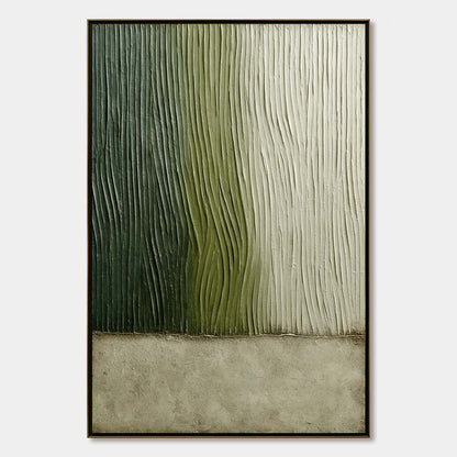 Verdant Groove – Wabi-Sabi Field Oil Painting, view 1