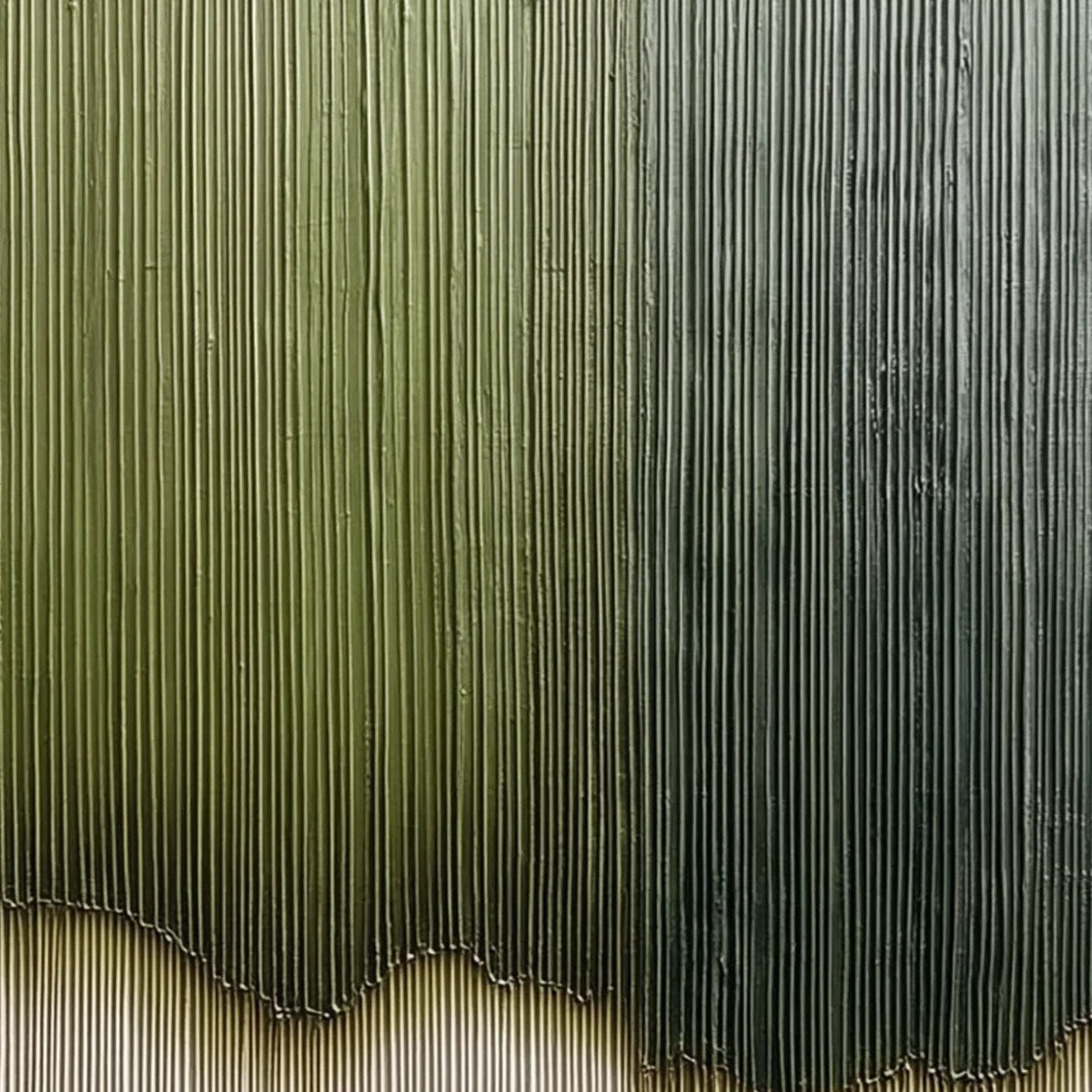 Verdant Strata – Wabi-Sabi Forest Oil Painting, view 3